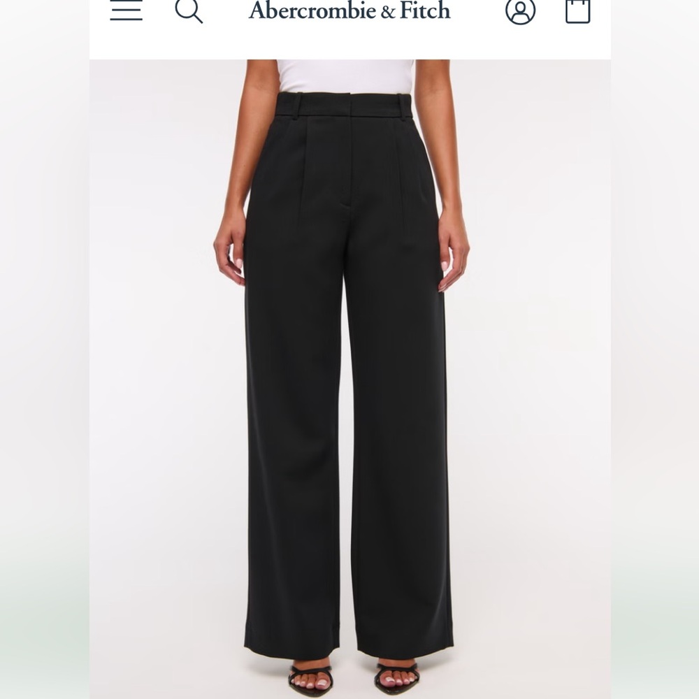 Abercrombie & Fitch Black Wide-Leg Pants